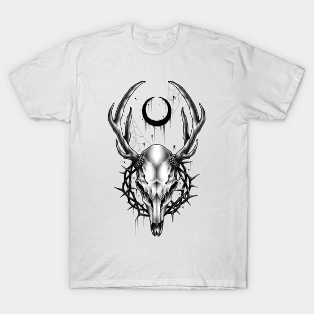 Deer skull with thorn T-Shirt by Smurnov
